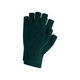 Green fingerless gloves made from a plain knitted material, featuring a ribbed cuff.