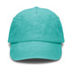 A vintage washed cap in a vibrant aqua colour, featuring a structured design and a logo on the front.
