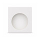 A white box with a circular cut-out in the centre, designed for packaging a product.