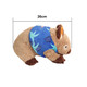 A brown wombat plush toy with a blue patterned scarf, measuring 26cm in length. Features a logo on the scarf.
