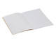 A Kraft A5 notebook with blank white pages and a simple brown cover, featuring a logo on the front.