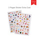 A set of two sticker pages featuring vibrant illustrations and seasonal themes, including holidays and food items.