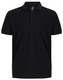 A black men's ultrafine cotton pique polo with a collar and three buttons, featuring a logo on the chest.