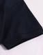 A navy ultrafine cotton pique polo featuring a short sleeve and a subtle branding logo.