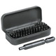 A grey pocket screwdriver tool set with 55 interchangeable bits and a compact storage case.