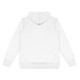 A white women's active zipped hoodie featuring a hood and long sleeves, with a plain back view.