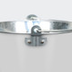 A metallic ice bucket with a handle, featuring a shiny, smooth surface and a rustic aesthetic.