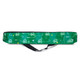 A green cooler sling bag featuring a pattern design and a shoulder strap, with a logo present.