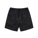 Black sports shorts featuring an elastic waistband and drawstring. The shorts have a simple design and no visible branding.