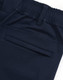 Navy water-repellent flexi work pants featuring an elastic waistband and a back pocket, with a logo present.