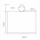 A diagram of a reusable adult PEVA rain poncho, featuring dimensions and a hooded design.