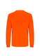 An orange long sleeve safety tee, featuring a simple design and a logo on the back.
