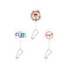 A Mini PVC hand fan featuring a keychain, decorated with bright colours and various playful designs.