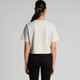 A cropped, faded tee in light grey, displayed from the back, with a plain design and short sleeves.