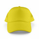 A bright yellow Classic 5 Panel Trucker Mesh Cap with a solid front panel and mesh sides. Features a logo.