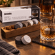Bartender Whisky Discs Set 6 w/wood Base
