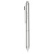 A silver stainless steel pen with a sleek design and a logo, featuring a multi-functional 4-in-1 feature.