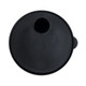 A coffee cup lid in black, featuring a small opening for sipping and a secure fit for the cup.