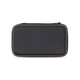 A sleek black power bank with a smooth finish featuring a logo, designed for portable technology charging.