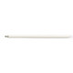 A grey-lead pencil made from recycled newspaper. The pencil features a smooth white exterior and a sharpened tip.
