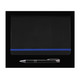 A black notebook with a blue elastic band and a silver pen.