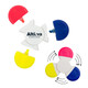 A Spinner Highlighter featuring red, blue, yellow, and white sections with a branding logo.