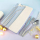 Banquet Stainless Steel Cutlery & Straw Set in Calico Pouch