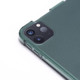 A dark green iPad case with a clear backing, featuring cutouts for the camera and buttons, along with a logo.