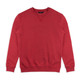 A red unisex sweatshirt featuring a crew neckline and ribbed cuffs. The design includes a logo on the label.
