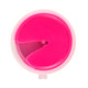 A pink container of Crazy Bouncing Putty with a smooth surface, featuring a round shape.