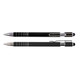 A black stylus pen with a silver clip and accents, featuring both a pen tip and a stylus tip. A black stylus pen with a silver clip and accents, featuring both a pen tip and a stylus tip.
