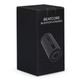 A black box featuring a Bluetooth speaker design with controls and a logo on the front.