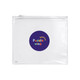 A clear pencil case with a circular logo in purple, featuring colourful text for "Puddle Winkle Daycare."