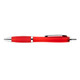 A red Viva Transparent Pen with a sleek design and silver accents.