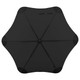 A black BLUNT Classic Umbrella featuring a unique star-shaped canopy design and a central opening mechanism.