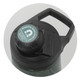 A drink bottle with a black lid and magnetic cap, featuring a matte green body and a handle for easy carrying.