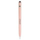 A metal pen in a rose gold finish with a logo. Features a smooth writing tip and a textured grip. A metal pen in a rose gold finish with a logo. Features a smooth writing tip and a textured grip.