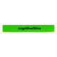 A reflective slap wristband in vibrant green featuring a logo or branding.