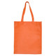 An orange large shopping tote bag with a gusset and sturdy handles. It features a blank surface.