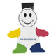 A character-shaped highlighter with a smiling face, featuring yellow, red, green, and blue highlight sections.