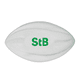 A 135mm white football with a green logo, designed for leisure and outdoor activities.