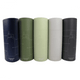A drink bottle collection featuring four colours: navy, olive green, pale green, and light grey, each with a logo.