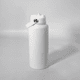 A drink bottle in white with a screw-top lid and a logo. Lightweight and designed for easy handling.