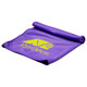 A purple cooling towel featuring a logo, neatly folded on a white background.