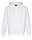 A white adult's close front contrast fleecy hoodie featuring a front pocket and adjustable drawstring hood. A white adult's close front contrast fleecy hoodie featuring a front pocket and adjustable drawstring hood.
