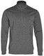 A grey, men's half zip long sleeve sweat top with a branded logo and a textured finish. A grey, men's half zip long sleeve sweat top with a branded logo and a textured finish.