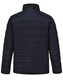 A men's sustainable insulated puffer jacket in dark navy, featuring a 3D cut design and a logo. A men's sustainable insulated puffer jacket in dark navy, featuring a 3D cut design and a logo.
