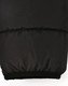 A black men's sustainable insulated puffer jacket featuring a 3D cut with a soft cuff at the hem. A black men's sustainable insulated puffer jacket featuring a 3D cut with a soft cuff at the hem.