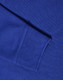 A close-up of a blue long sleeve polo shirt, showcasing the knit texture and ribbed cuff detail.