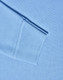 A light blue long sleeve polo shirt made from poly/cotton pique knit, featuring ribbed cuffs.
